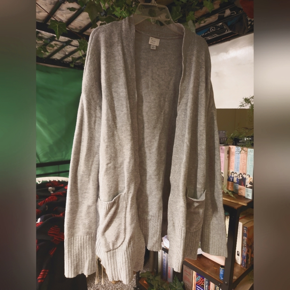 A New Day- large gray cardigan